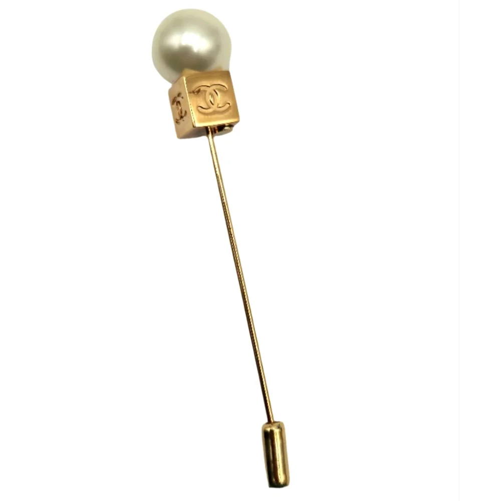 #22 - AUTHENTIC Chanel Gold Pin Brooch Golden - VINTAGE - Picture 13 of 13